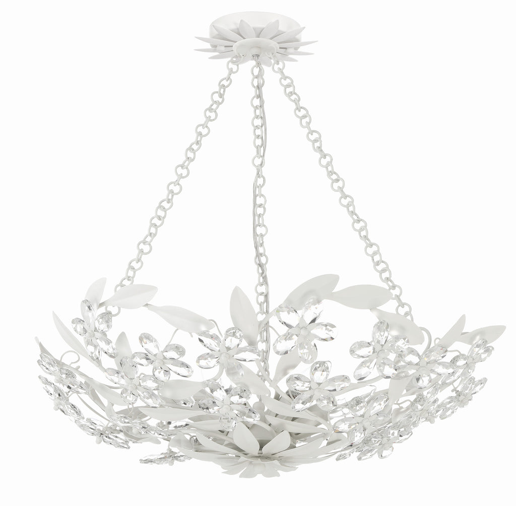 Crystorama Crystorama Marselle 6 Light Matte White Semi Flush Mount