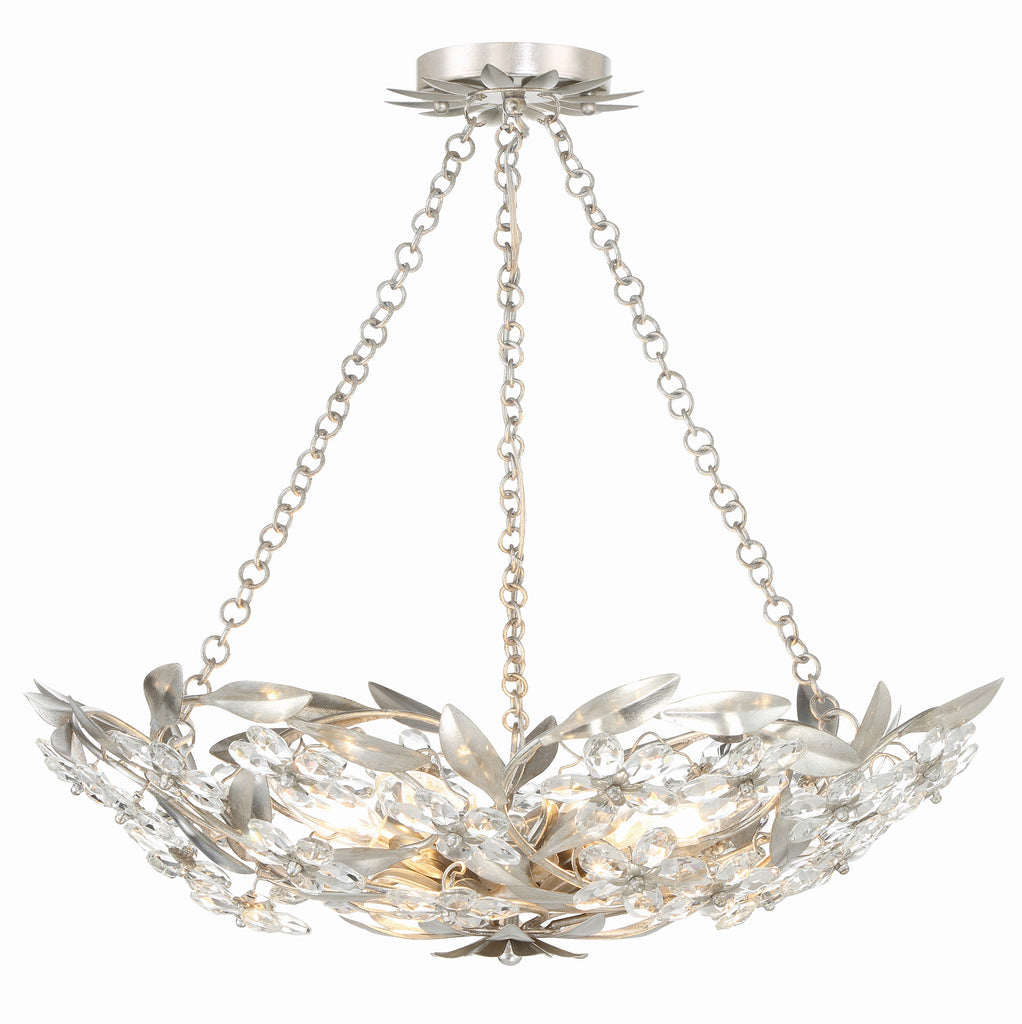 Crystorama Crystorama Marselle 6 Light Antique Silver Semi Flush Mount