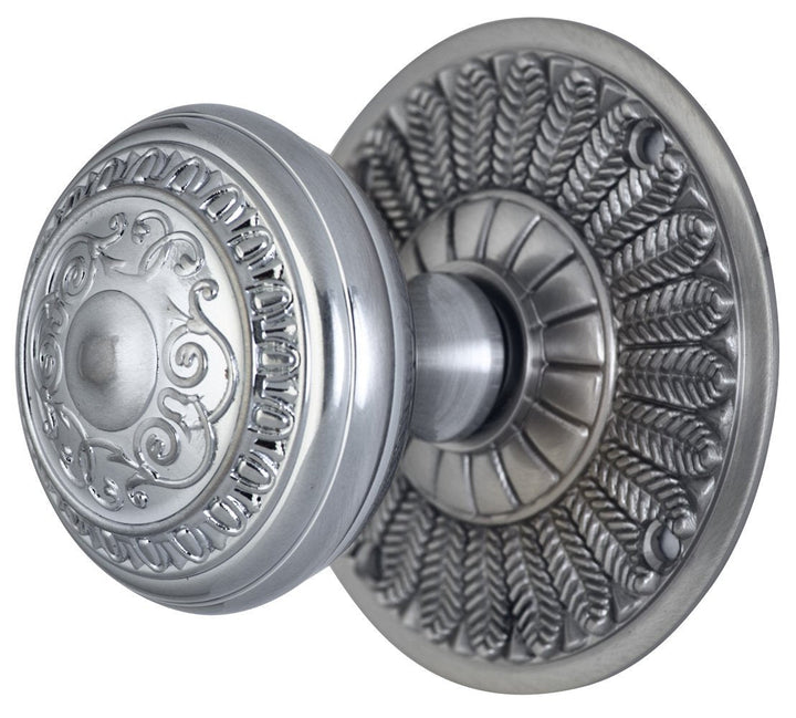 Feather Rosette Door Set with Egg & Dart Door Knobs (Several Finishes Available) COPPER MOUNTAIN HARDWARE