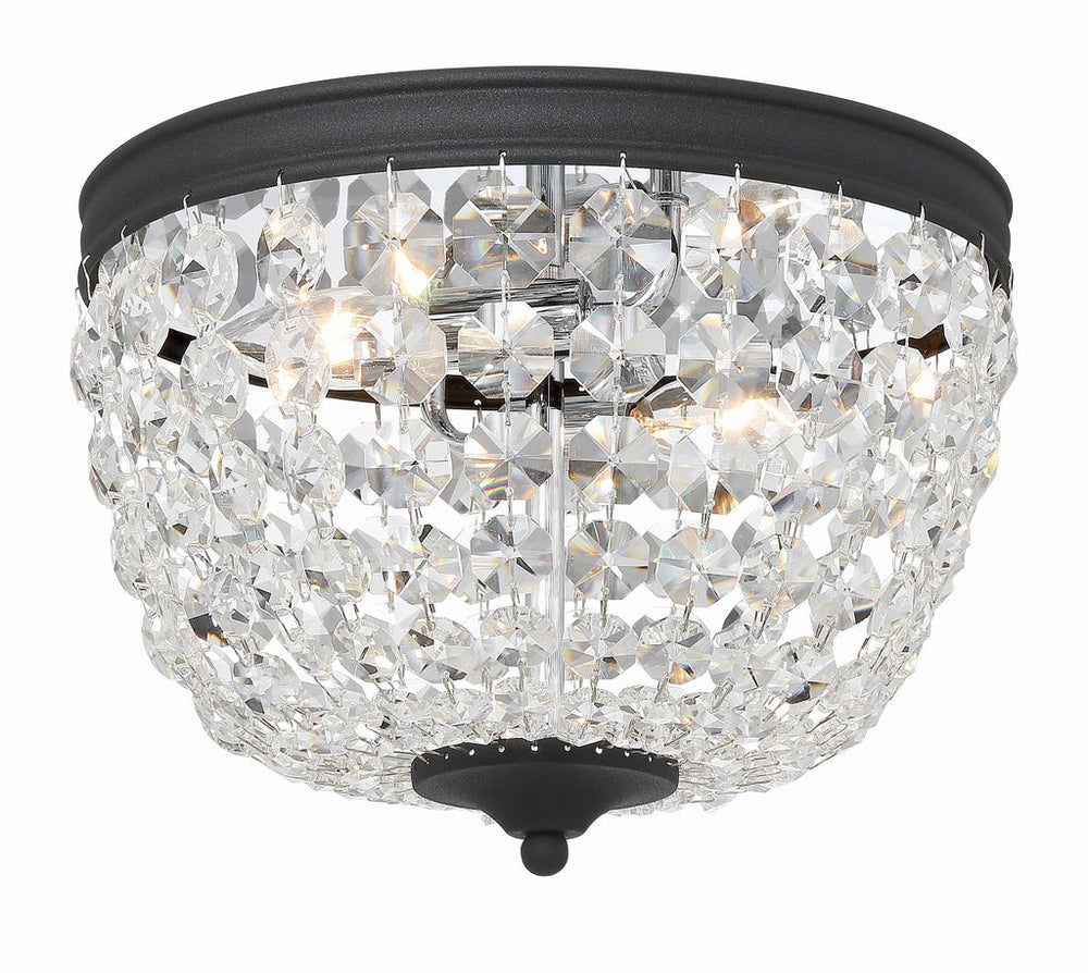 Crystorama Crystorama Nola 2 Light Black Forged Flush Mount