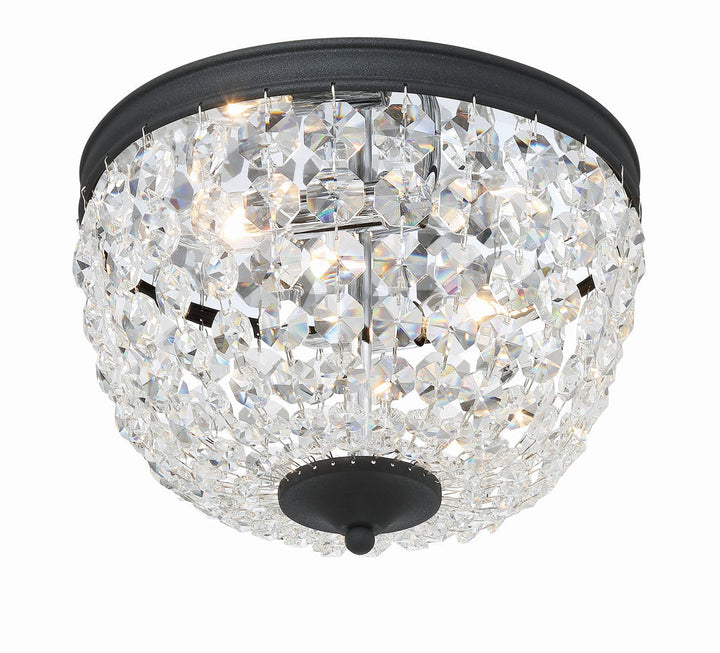 Crystorama Crystorama Nola 2 Light Black Forged Flush Mount