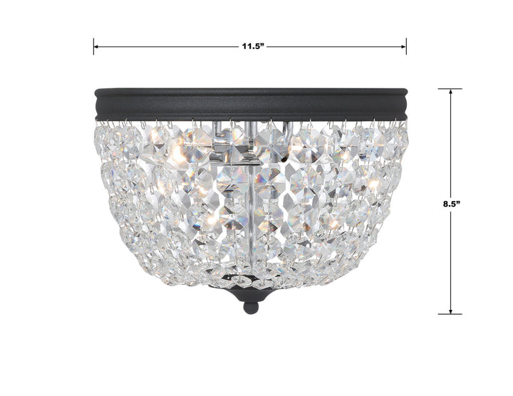 Crystorama Crystorama Nola 2 Light Black Forged Flush Mount