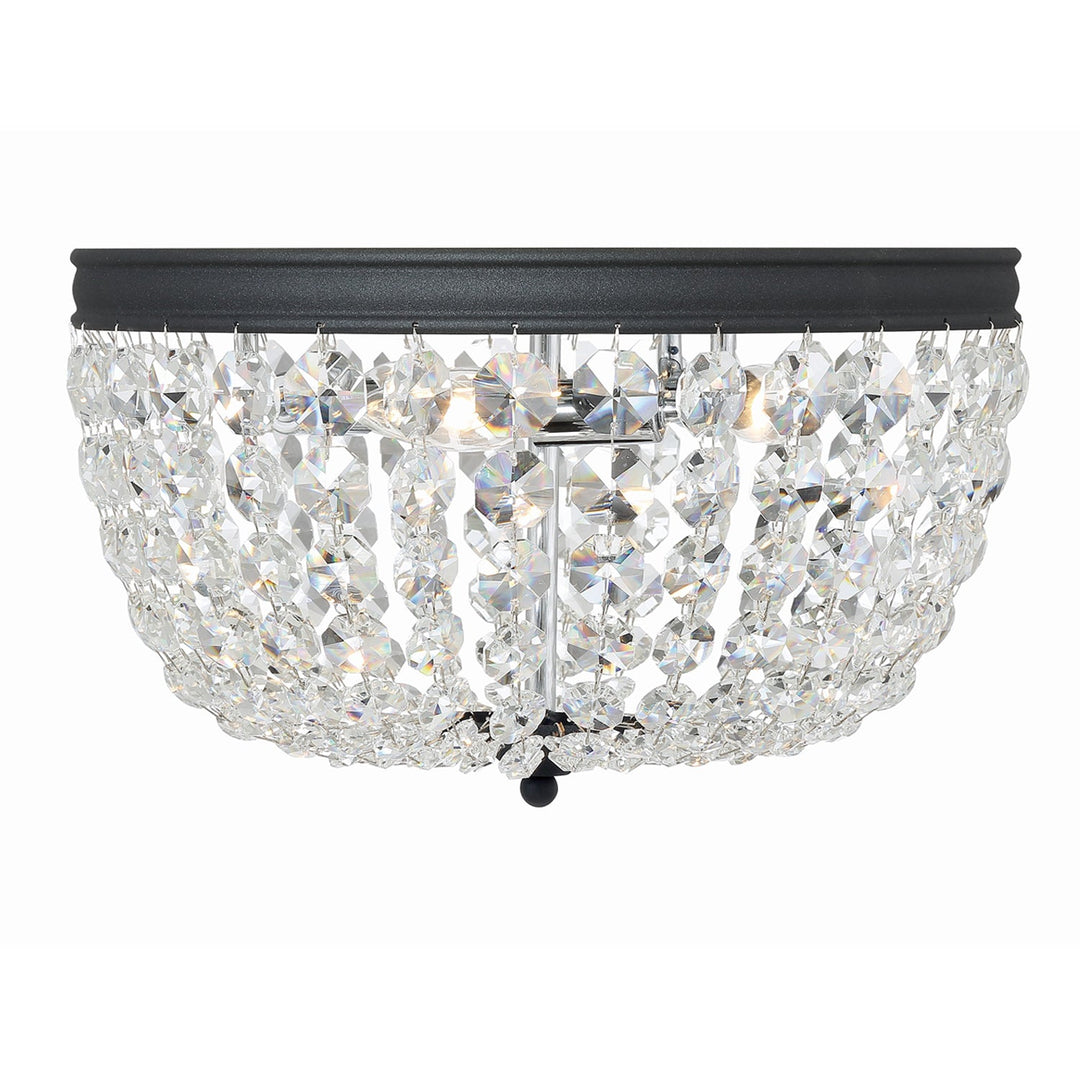 Crystorama Crystorama Nola 3 Light Black Forged Flush Mount