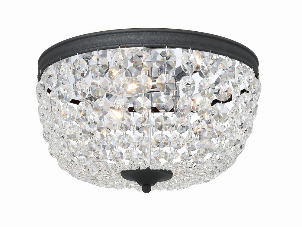 Crystorama Crystorama Nola 3 Light Black Forged Flush Mount