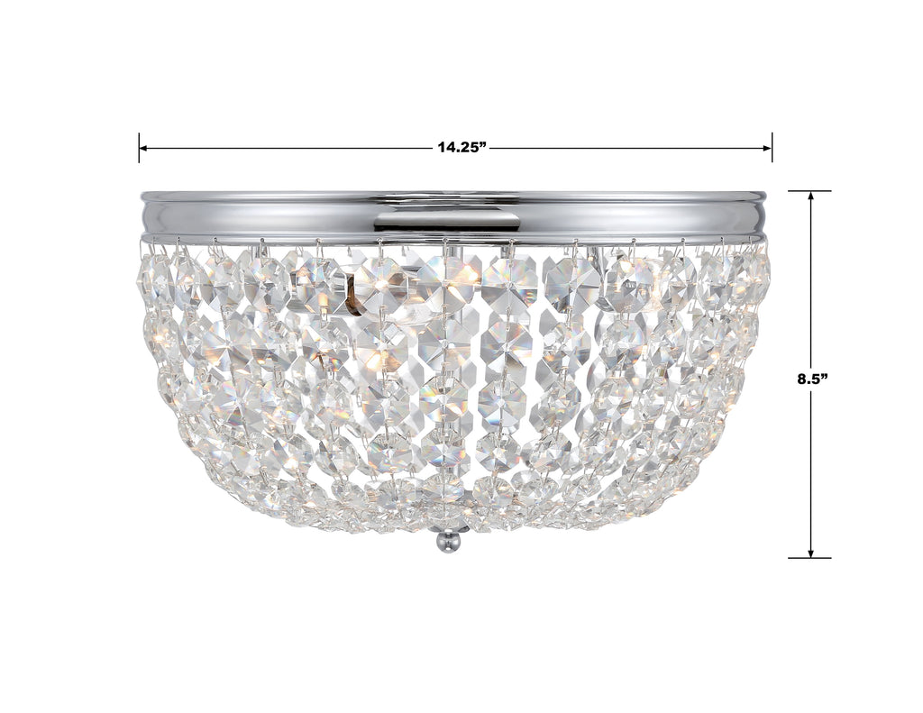 Crystorama Crystorama Nola 3 Light Polished Chrome Flush Mount