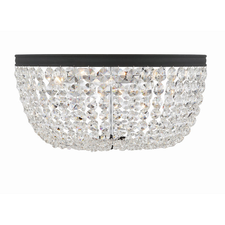 Crystorama Crystorama Nola 5 Light Black Forged Flush Mount