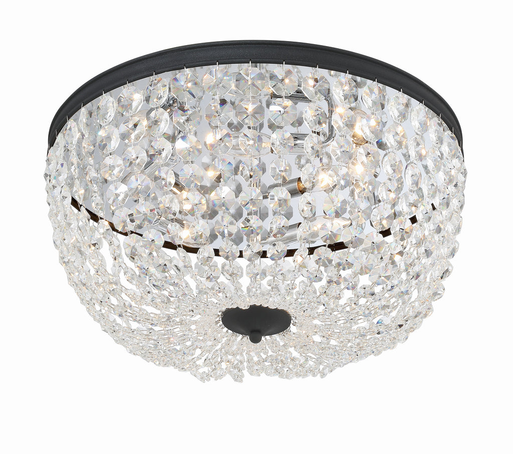 Crystorama Crystorama Nola 5 Light Black Forged Flush Mount