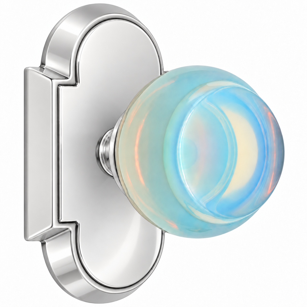 Magnifique® Arched Door Set with Opalite Knobs (Several Finishes Available)