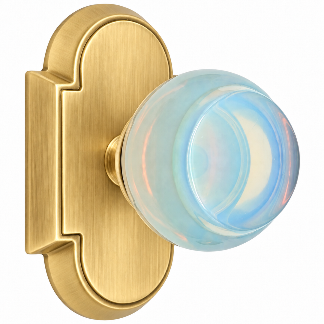 Magnifique® Arched Door Set with Opalite Knobs (Several Finishes Available)