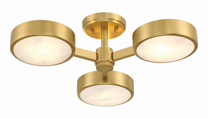 Crystorama Crystorama Orson 3 Light Modern Gold Semi Flush Mount