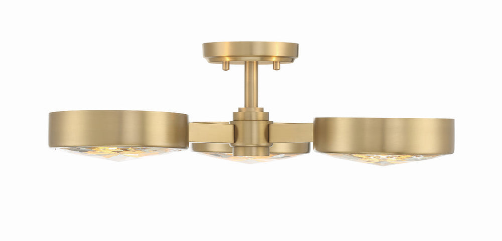 Crystorama Crystorama Orson 3 Light Modern Gold Semi Flush Mount