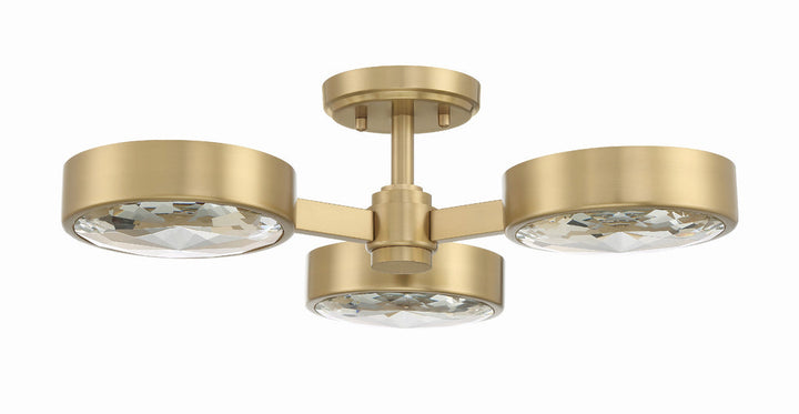 Crystorama Crystorama Orson 3 Light Modern Gold Semi Flush Mount