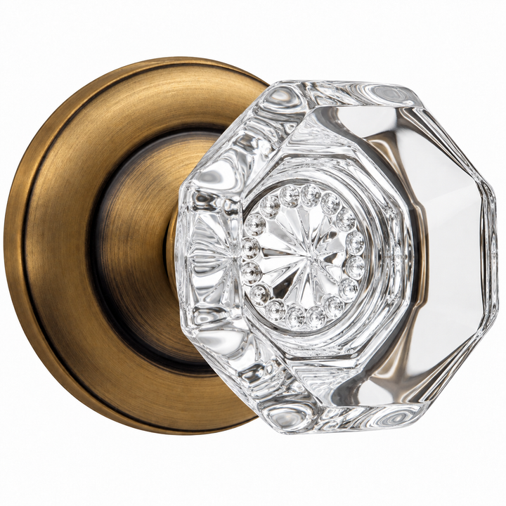 Magnifique® Classic Door Set with Crystal Octagon Knobs (Several Finishes Available)