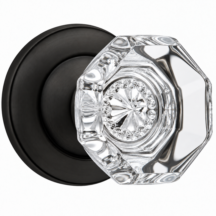 Magnifique® Classic Door Set with Crystal Octagon Knobs (Several Finishes Available)