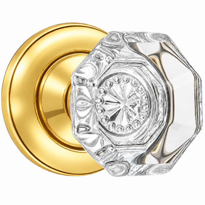 Magnifique® Classic Door Set with Crystal Octagon Knobs (Several Finishes Available)