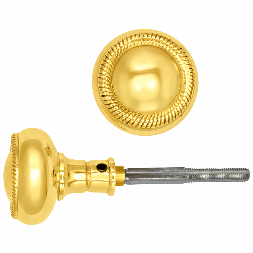 Georgian Roped Solid Brass Spare Door Knob Set (Several Finishes Available)