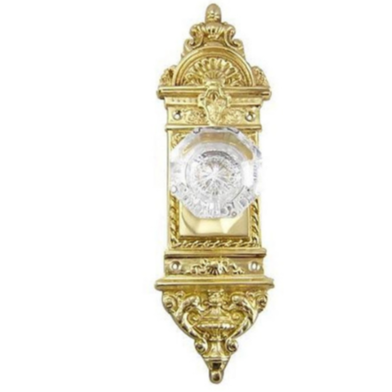 ##Antique Hardware## L'Enfant Backplate Door Set with Octagon Crystal Door Knobs (Several Finishes Available)