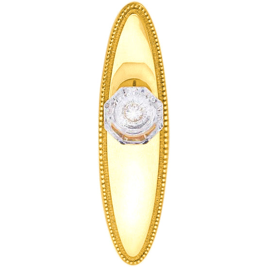 Oval Beaded Backplate Door Set with Octagon Crystal Door Knobs (Several Finishes)