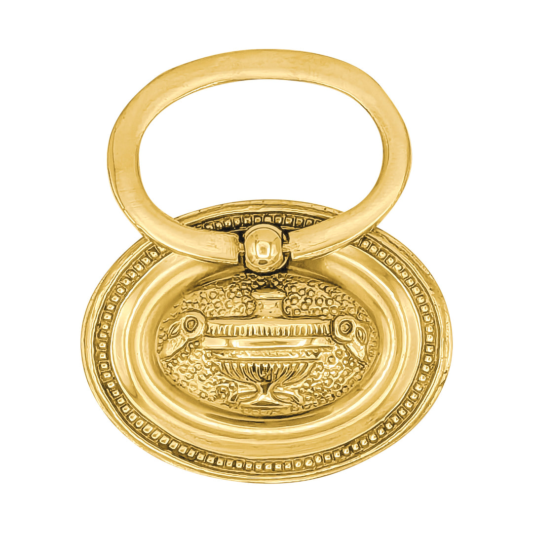 2 7/8 Inch Brass Oval Lamp Ring Pull (Several Finishes Available)