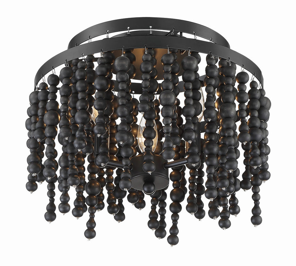 Crystorama Crystorama Poppy 3 Light Matte Black Semi Flush Mount