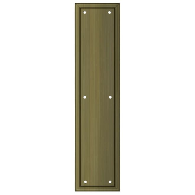 15 Inch Solid Brass Framed Push Plate (Several Finishes Available)