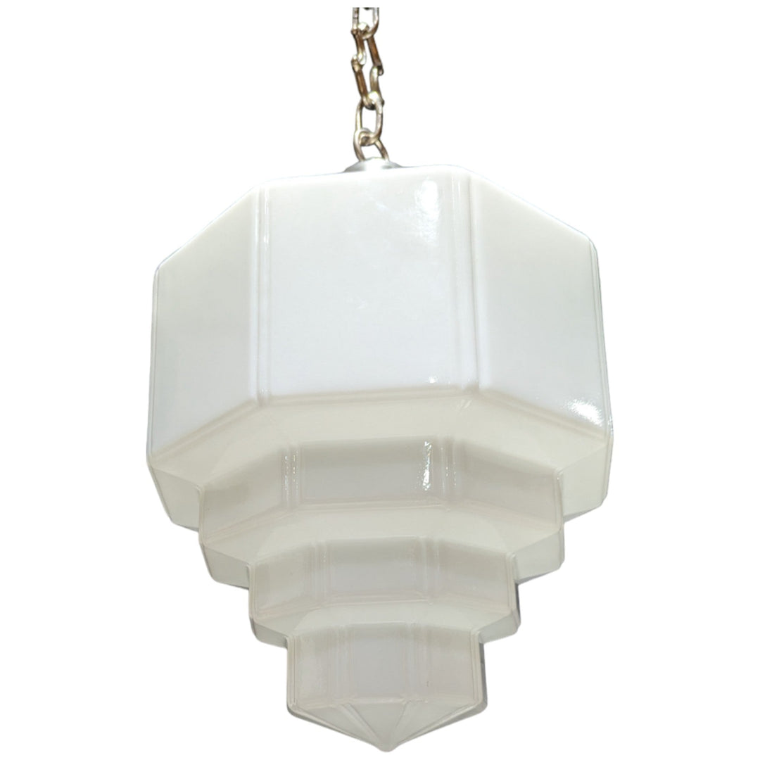 34 1/2 Inch Manhattan Skyscraper Grandeur Style Chain Light (Satin Nickel Finish) COPPER MOUNTAIN HARDWARE