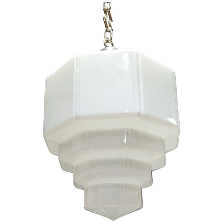 34 1/2 Inch Manhattan Skyscraper Grandeur Style Chain Light (Satin Nickel Finish) COPPER MOUNTAIN HARDWARE