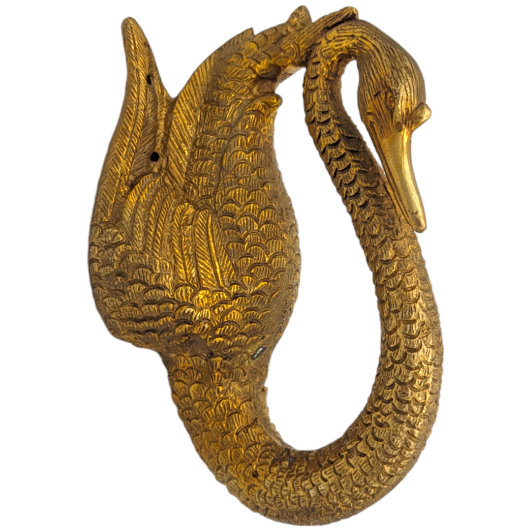 COPPER MOUNTAIN HARDWARE 6 1/2 Inch Ornate Swan Door Pull (Polished Brass Finish)