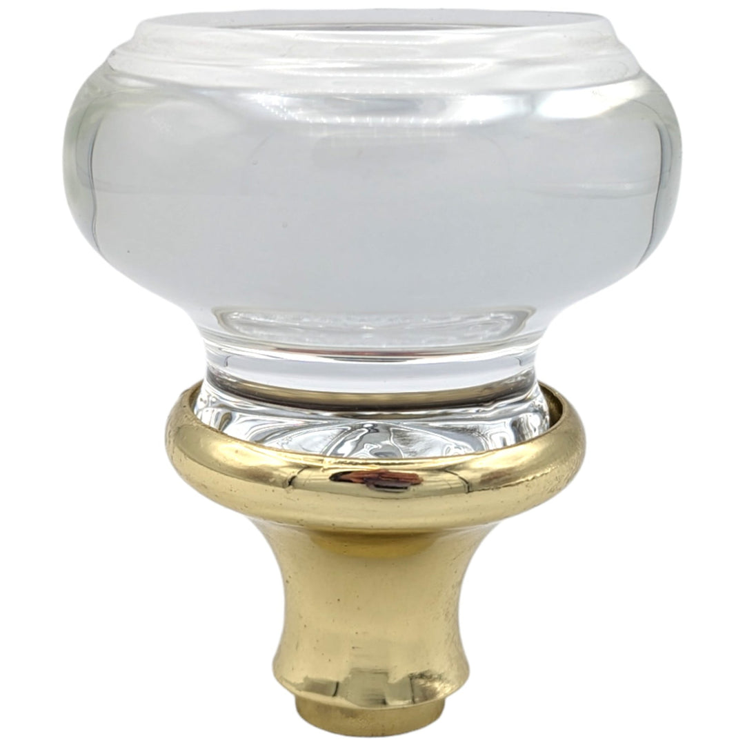 COPPER MOUNTAIN HARDWARE Round Crystal Spare Door Knob Set (Polished Brass)