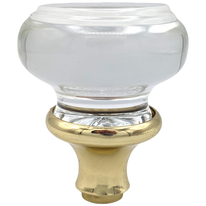 COPPER MOUNTAIN HARDWARE Round Crystal Spare Door Knob Set (Polished Brass)