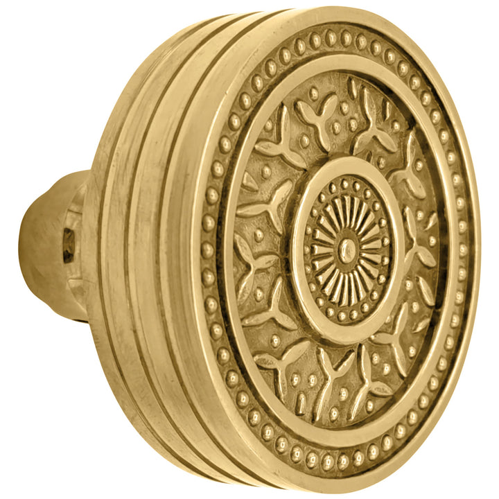  Open Box Sale Item Rice Pattern Solid Brass Spare Door Knob (Polished Brass Finish)