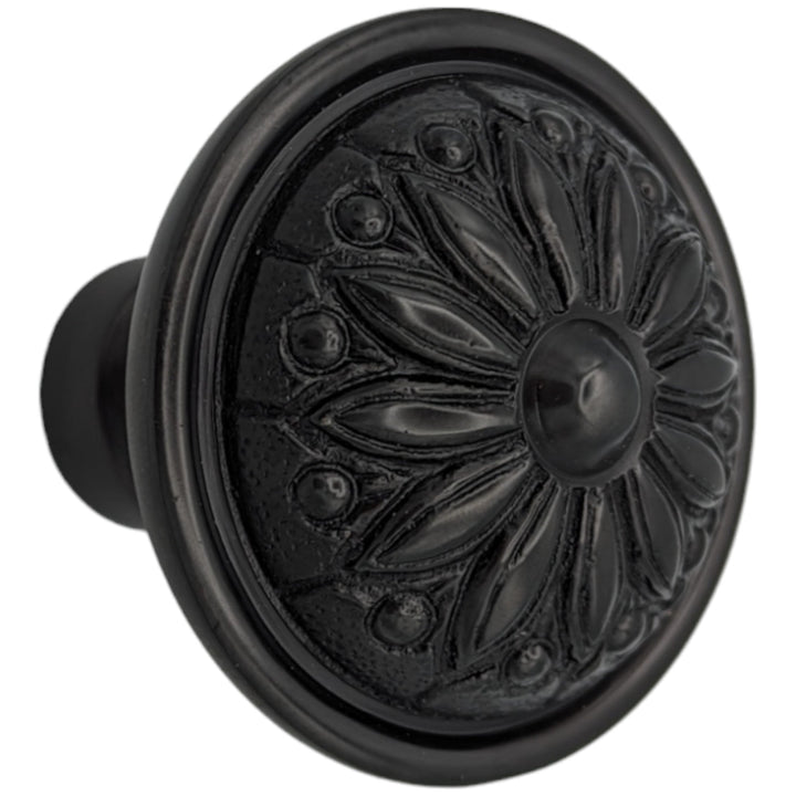 Floral Imprint Solid Brass Spare Door Knob Set (Several Finishes Available) COPPER MOUNTAIN HARDWARE