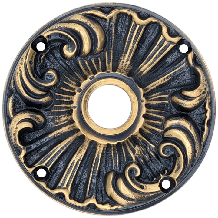 Romanesque Rosette Door Set with Lion Door Knobs (Several Finishes Available) COPPER MOUNTAIN HARDWARE