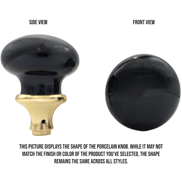 COPPER MOUNTAIN HARDWARE Black Genuine Porcelain Doorknobs with Ornate Victorian Back Plate