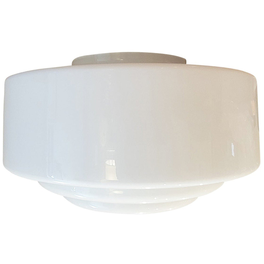 12 Inch Mid-Century Modern Milk Glass Light Shade (6 Inch Fitter) COPPER MOUNTAIN HARDWARE