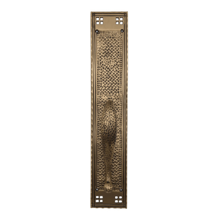 18 Inch Arts & Crafts Style Door Pull & Plate