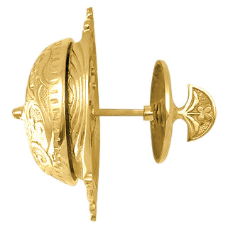 Brass Eastlake Mechanical Twist Door Bell 5 3/8 Inch Eastlake Doorbell (Polished Brass Finish)