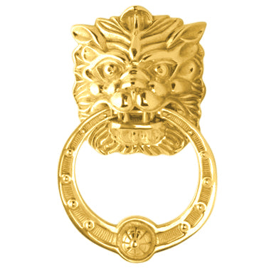 Regal Lion 8 3/8 Inch Brass Door Knocker (Several Finishes Available)