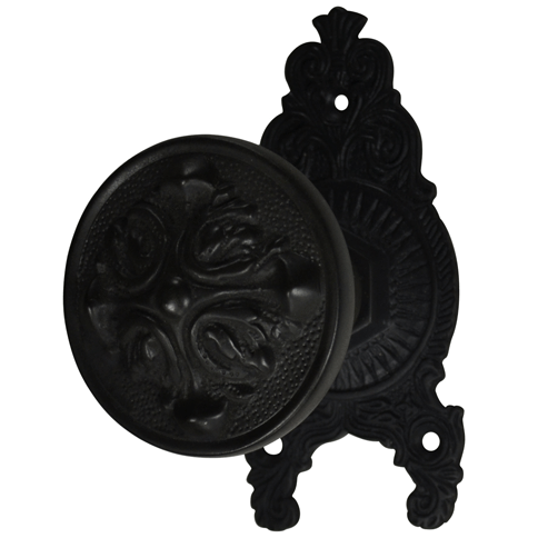 ##Antique Hardware## Ornate Victorian Rosette Door Set with Romanesque Door Knobs (Several Finishes Available)