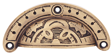 COPPER MOUNTAIN HARDWARE 4 Inch Overall Solid Brass Decorative Cup Pull