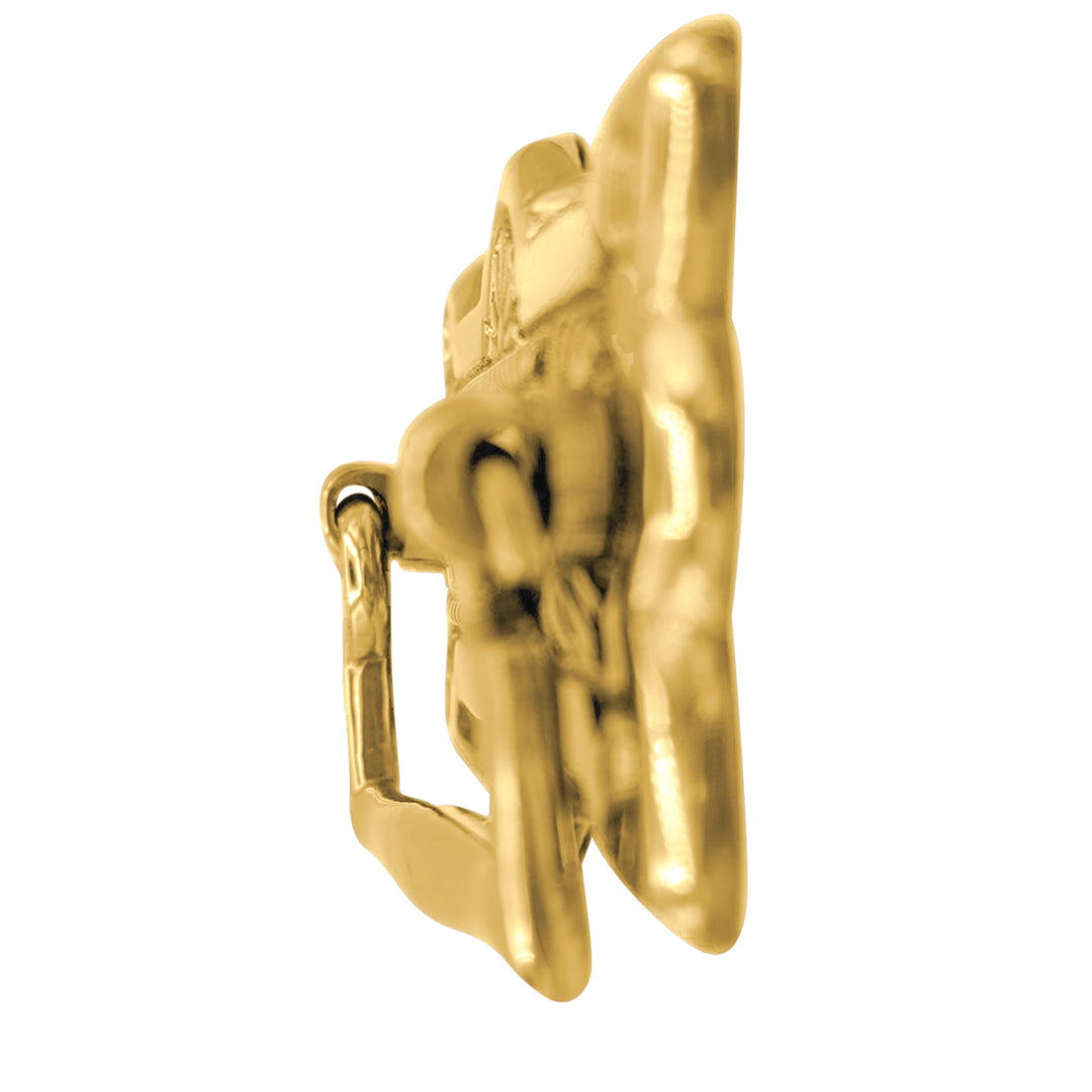 3 3/4 Inch (3 Inch c-c) Art Deco Solid Brass Drawer Pull