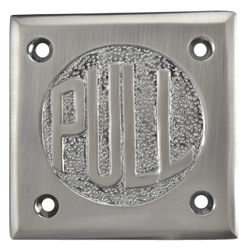 2 3/4 Inch Brass Classic American "PULL" Plate COPPER MOUNTAIN HARDWARE