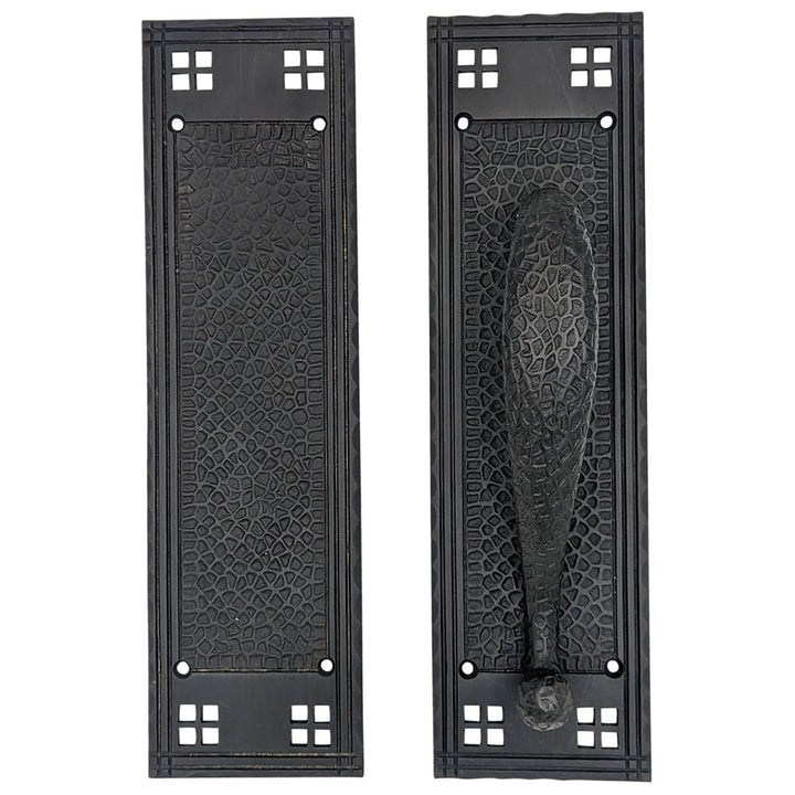 12 Inch Craftsman Style Door Pull & Push Plate Set COPPER MOUNTAIN HARDWARE