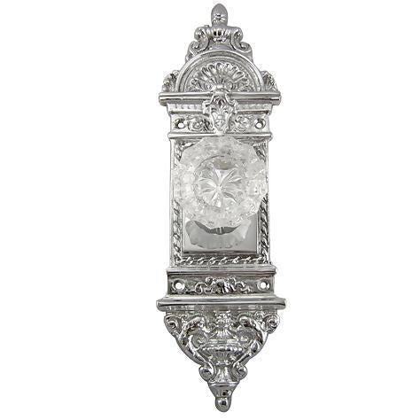 ##Antique Hardware## L'Enfant Backplate Door Set with Fluted Crystal Door Knobs (Several Finishes Available)