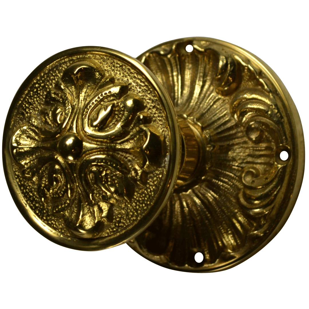 ##Antique Hardware## Romanesque Rosette Door Set with Romanesque Door Knobs (Several Finishes Available)