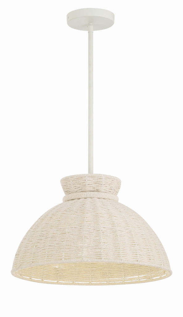 Reese 1 Light Matte White Pendant Crystorama