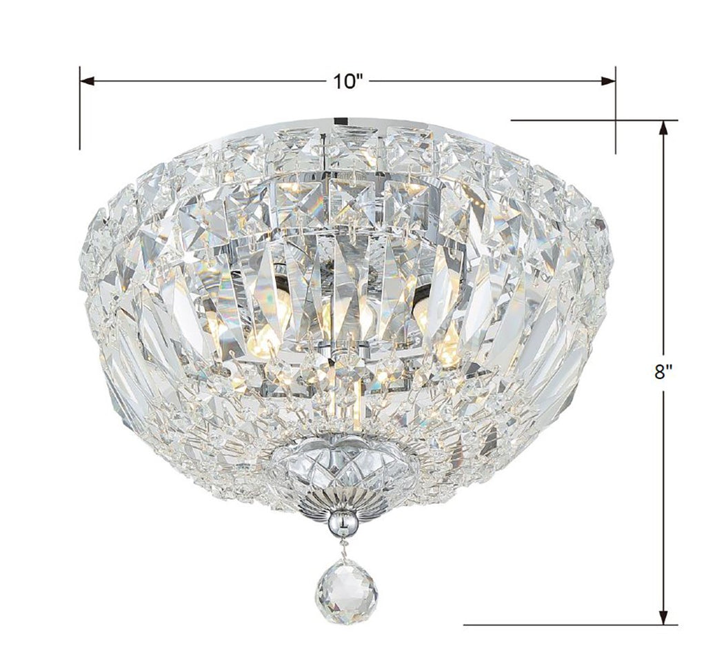 Crystorama Crystorama Roslyn 3 Light Polished Chrome Flush Mount