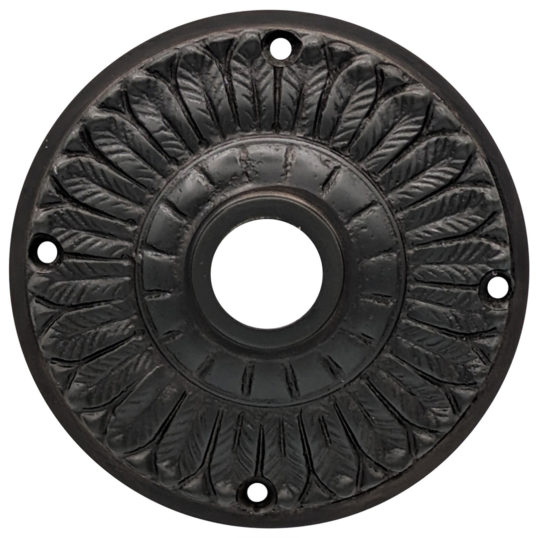 COPPER MOUNTAIN HARDWARE Solid Brass Feather Style Rosettes (Oil Rubbed Bronze Finish)