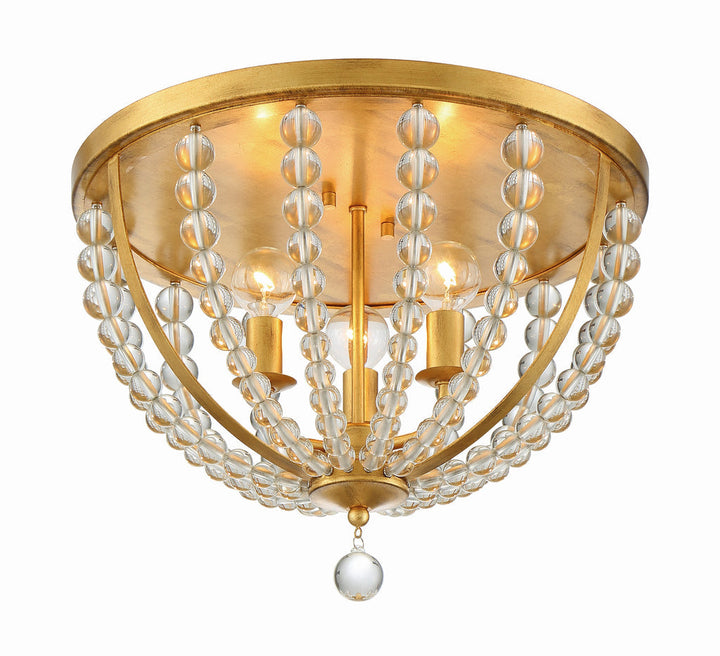 Crystorama Crystorama Roxy 3 Light Antique Gold Flush Mount