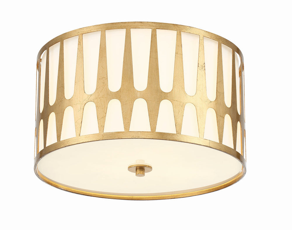 Crystorama Crystorama Royston 3 Light Antique Gold Flush Mount